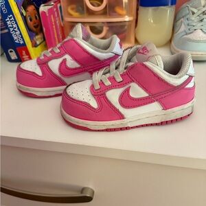Nike Pink and White Sneakers Retro Style